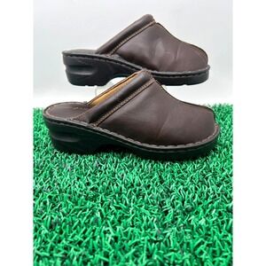 Y2K Brown Chunky Clogs | Fashion Bug Slip-On Platform Mules Size 8W